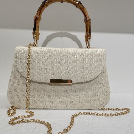Bucket bag with leather handle for women