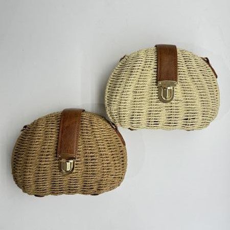 Bucket bag with leather handle for women