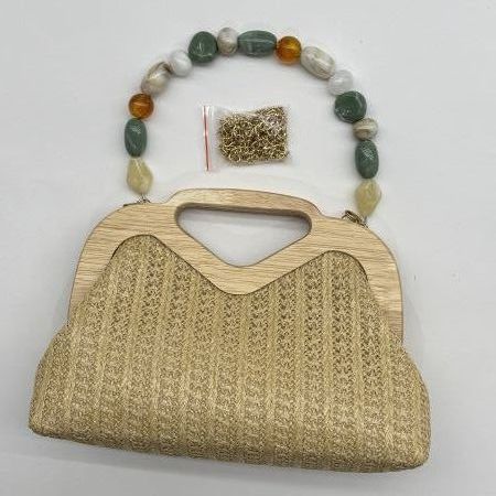 Bucket bag with leather handle for women