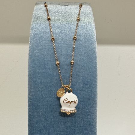 Woman necklace with blue lucky charm Pumo