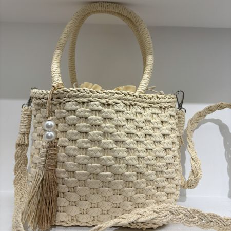 Mini pochette in paglia donna