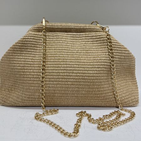 Borsa in paglia con catena donna